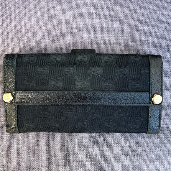 Gucci GG monogram long wallet leather canvas - Picture 1 of 9